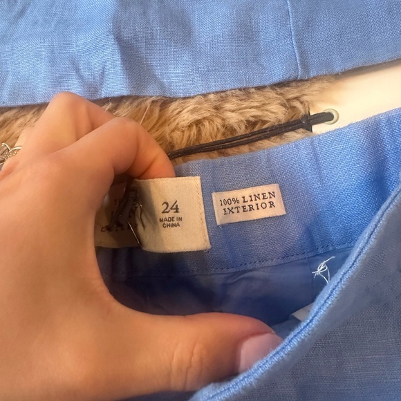 Matching set! Premium linen scalloped strapless top and shorts set - Picture 8 of 9